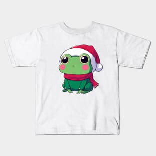 Cute Christmas Frog Kids T-Shirt